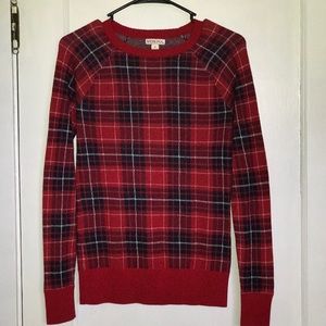 Red plaid sweater